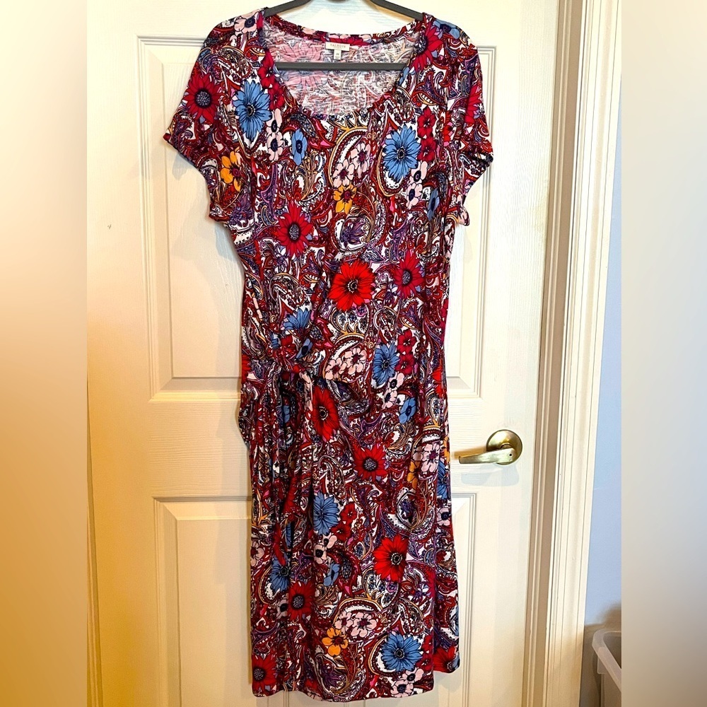# Talbots 2X cotton paisley dress